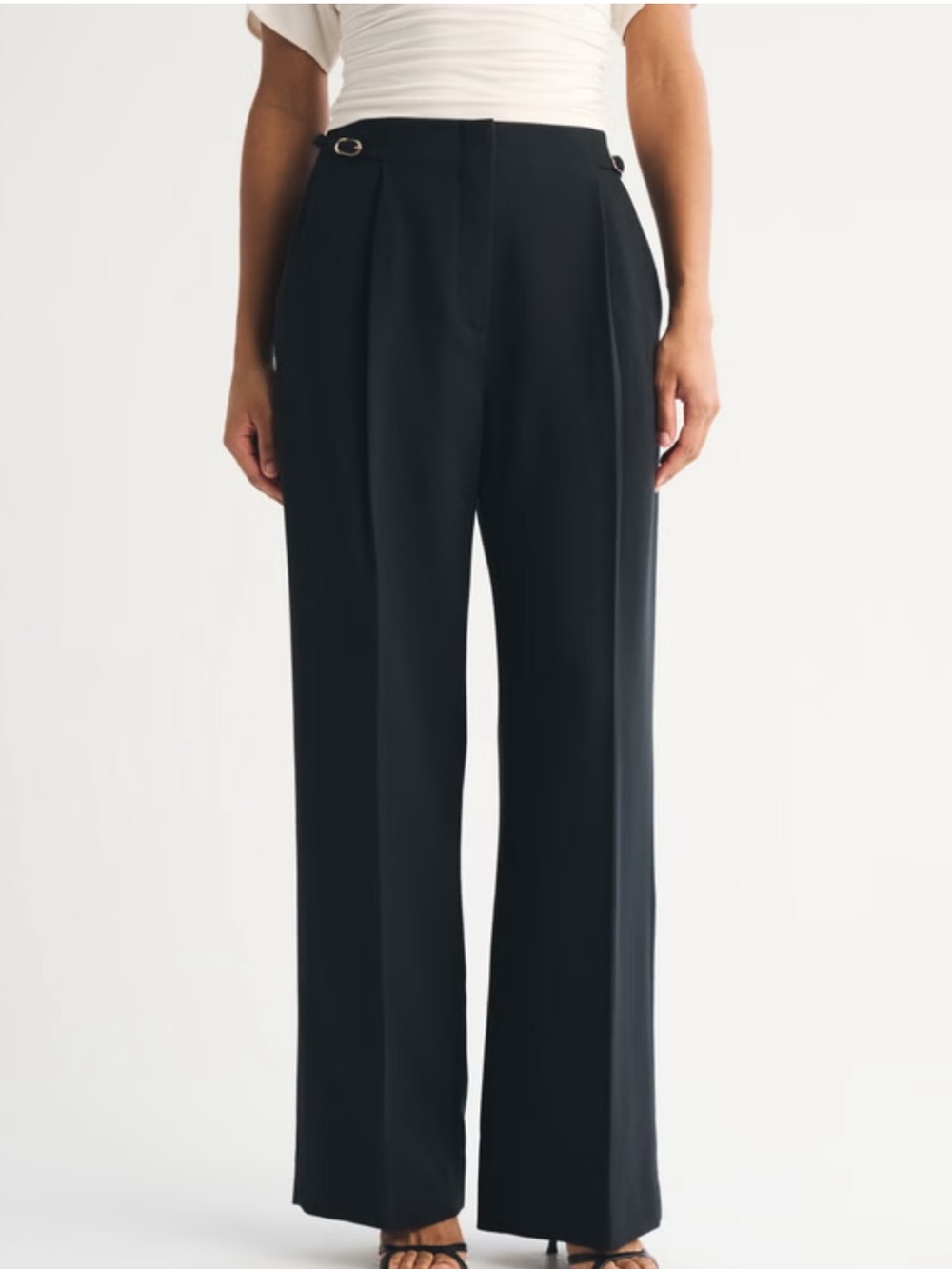 Abercrombie & Fitch Curve Love A&F Sloane Tailored Wide Leg Pant
